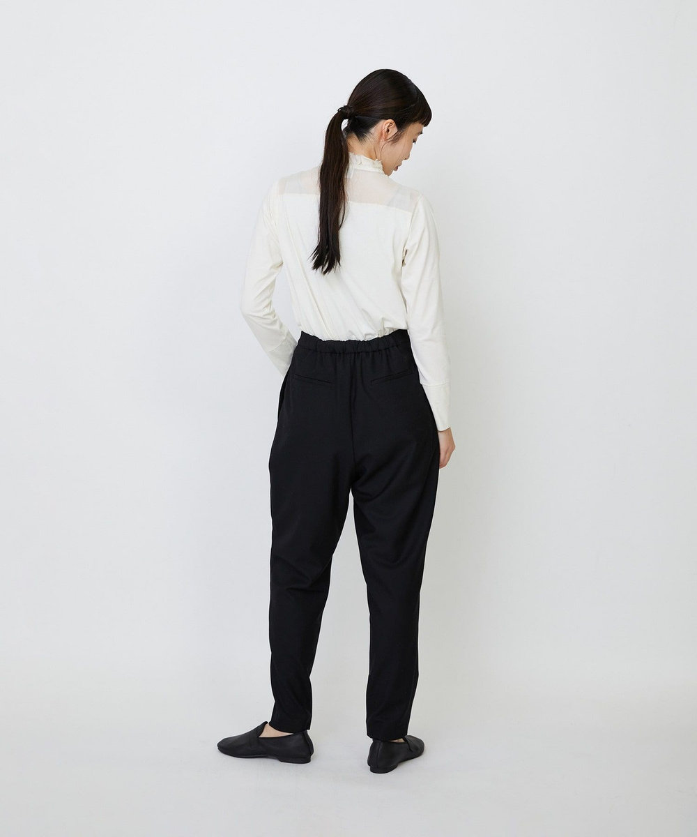 LOISIR ウール混ツイルストレッチジョッパーズパンツ ブラック