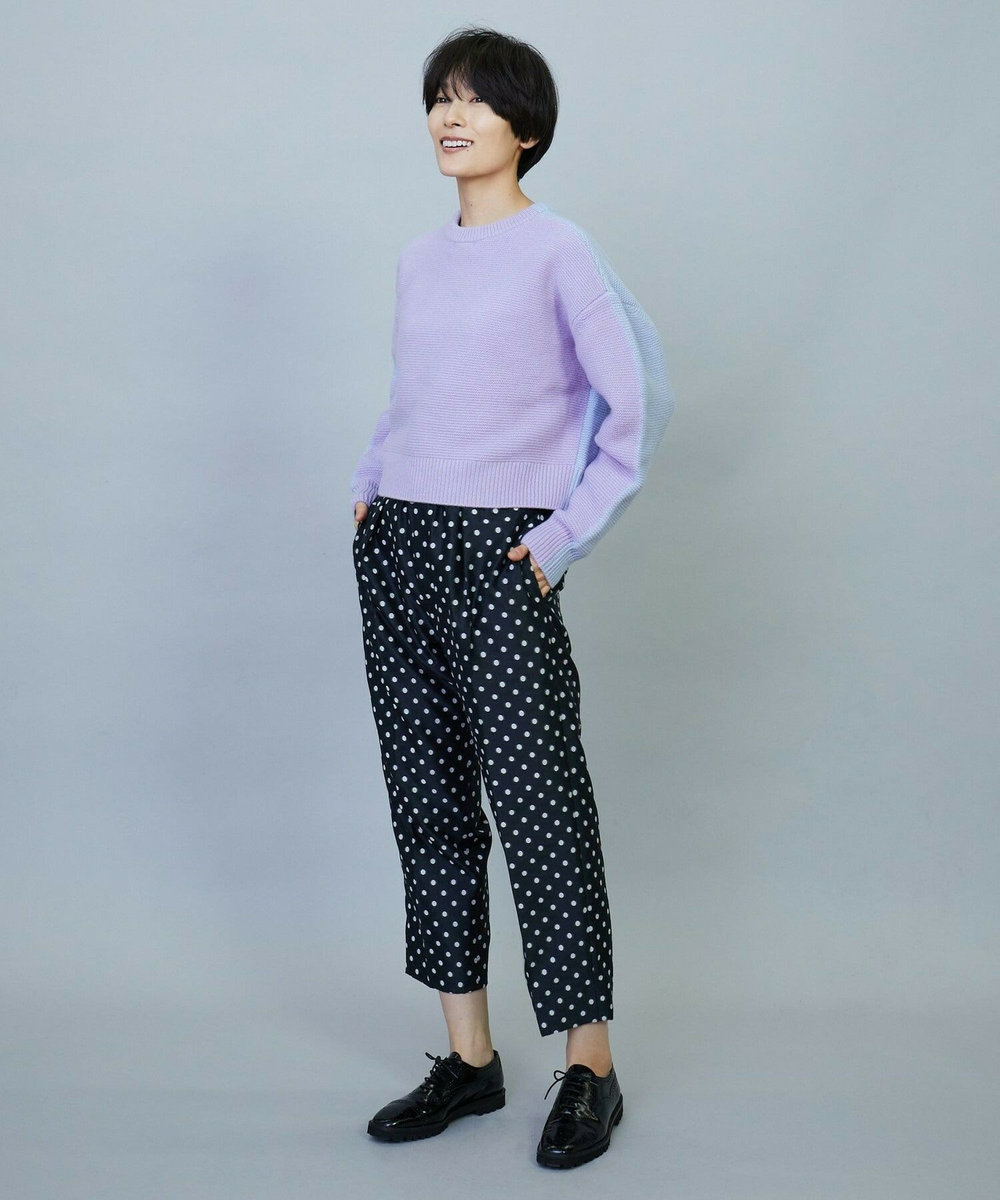 MOGA ANNUAL×MOGA　ウールカシミヤバイカラープルオーバー サックスブルー