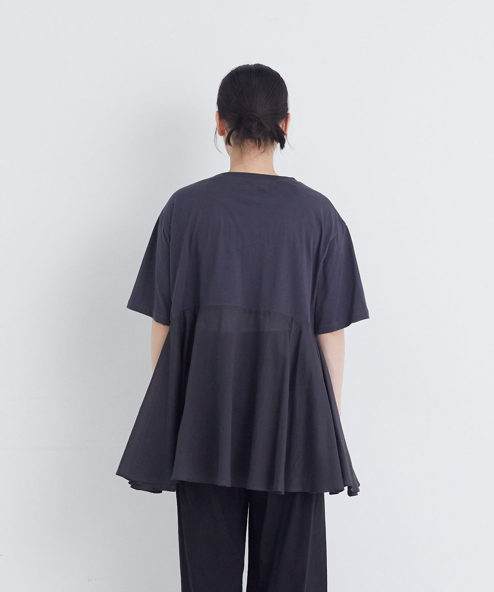 congés payés ADIEU TRISTESSE 【FAVE】インドコットン×カットソーTシャツ チャコールグレー