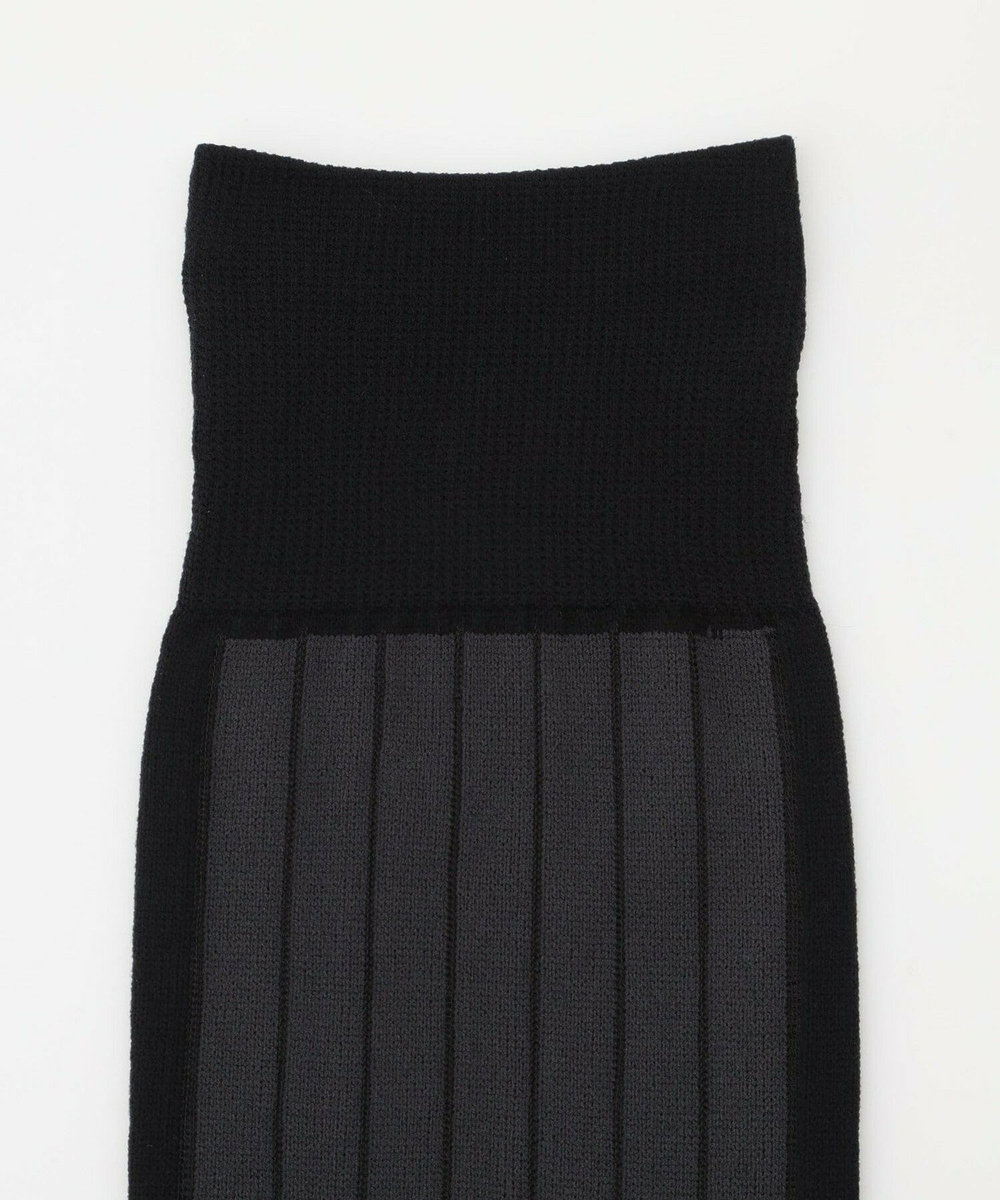 L'EQUIPE リブ柄シースルーソックス チャコールグレー