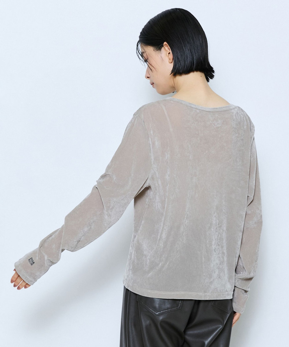 feerique feerique メッシュベロアプルオーバー ライトグレー