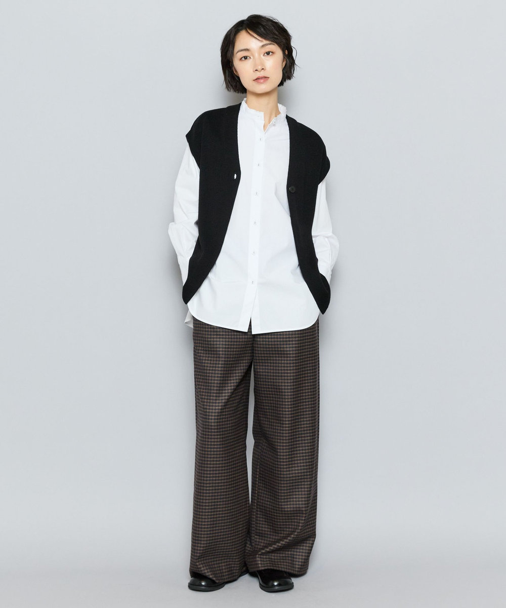 L'EQUIPE GREEN ECOキュプラウールニットジレ ブラック