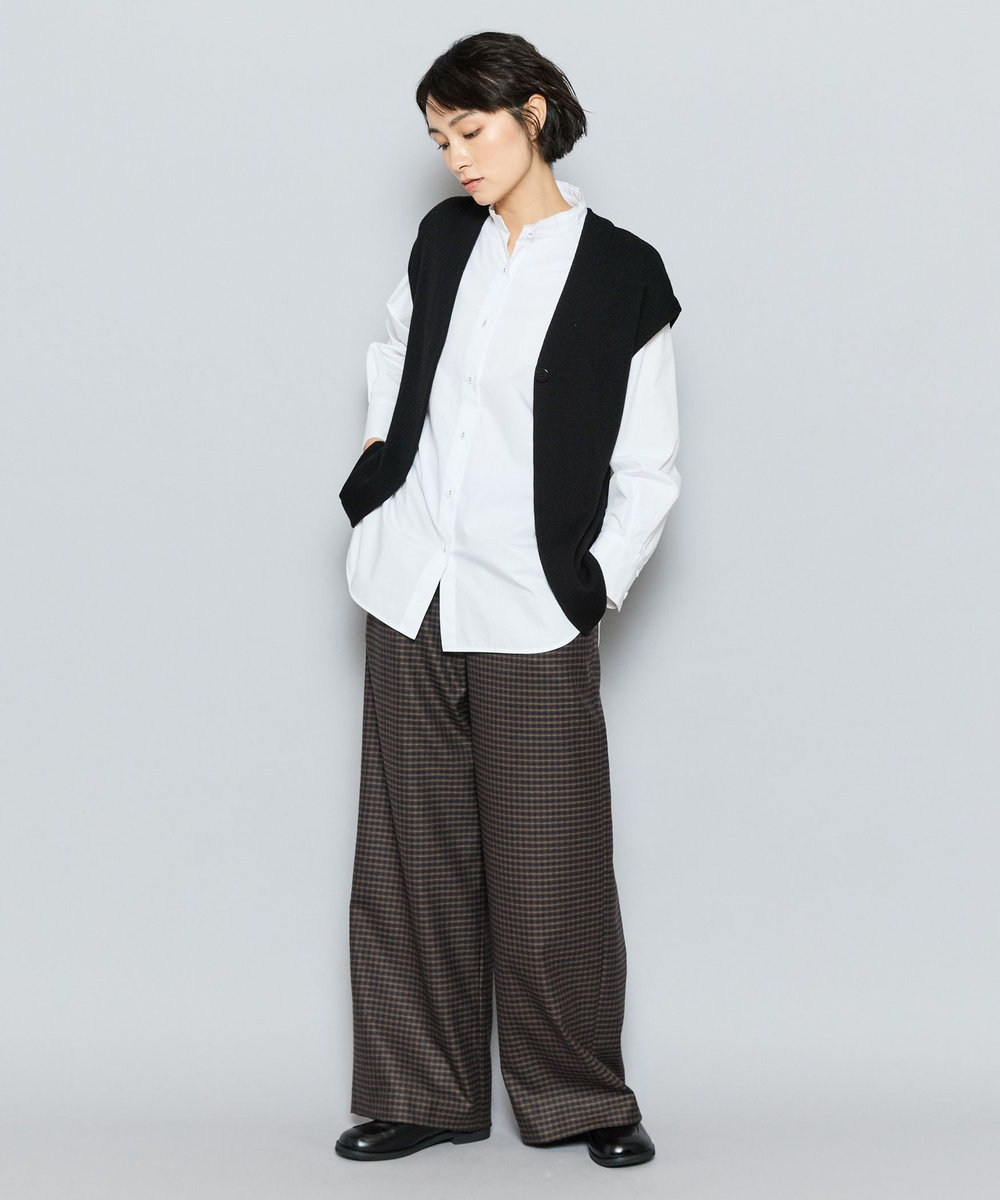 L'EQUIPE GREEN ECOキュプラウールニットジレ ブラック