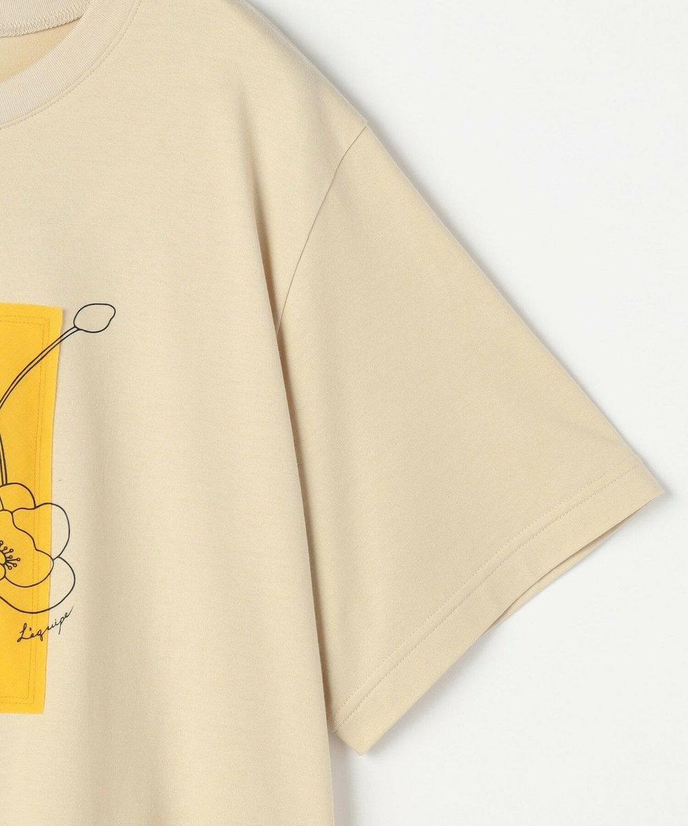 L'EQUIPE Lサイズ（大きいサイズ） 【大きいサイズ】オーバープリントTシャツ ベージュ