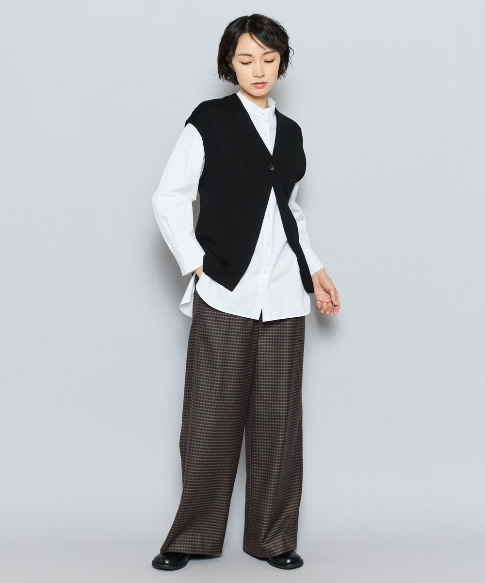 L'EQUIPE GREEN ECOキュプラウールニットジレ ブラック