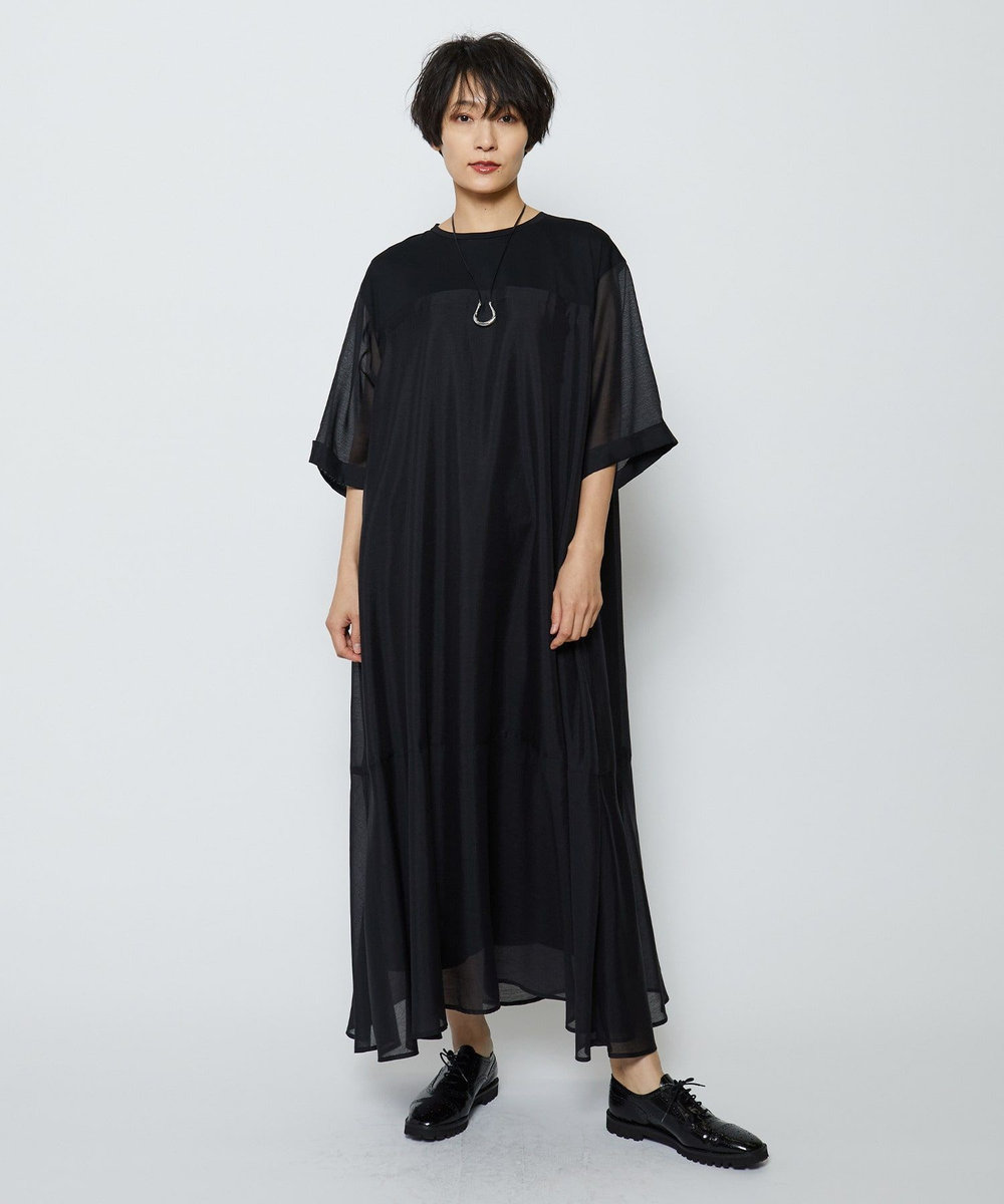 feerique シアーボイル×天竺ワンピース ブラック