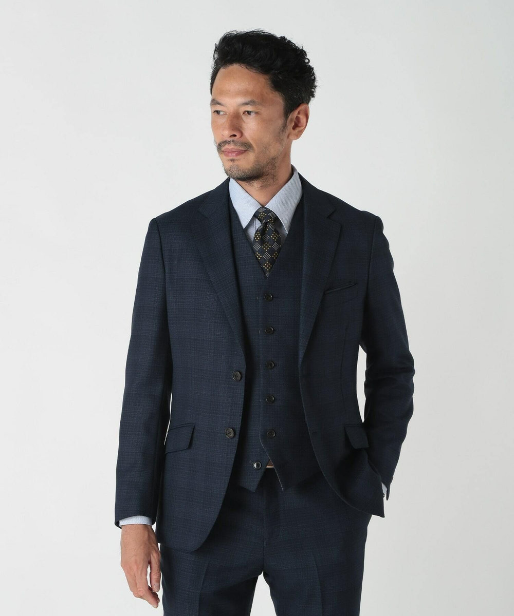 MEN'S BIGI ミックスヤーンブッチャーチェックジャケット ネイビー