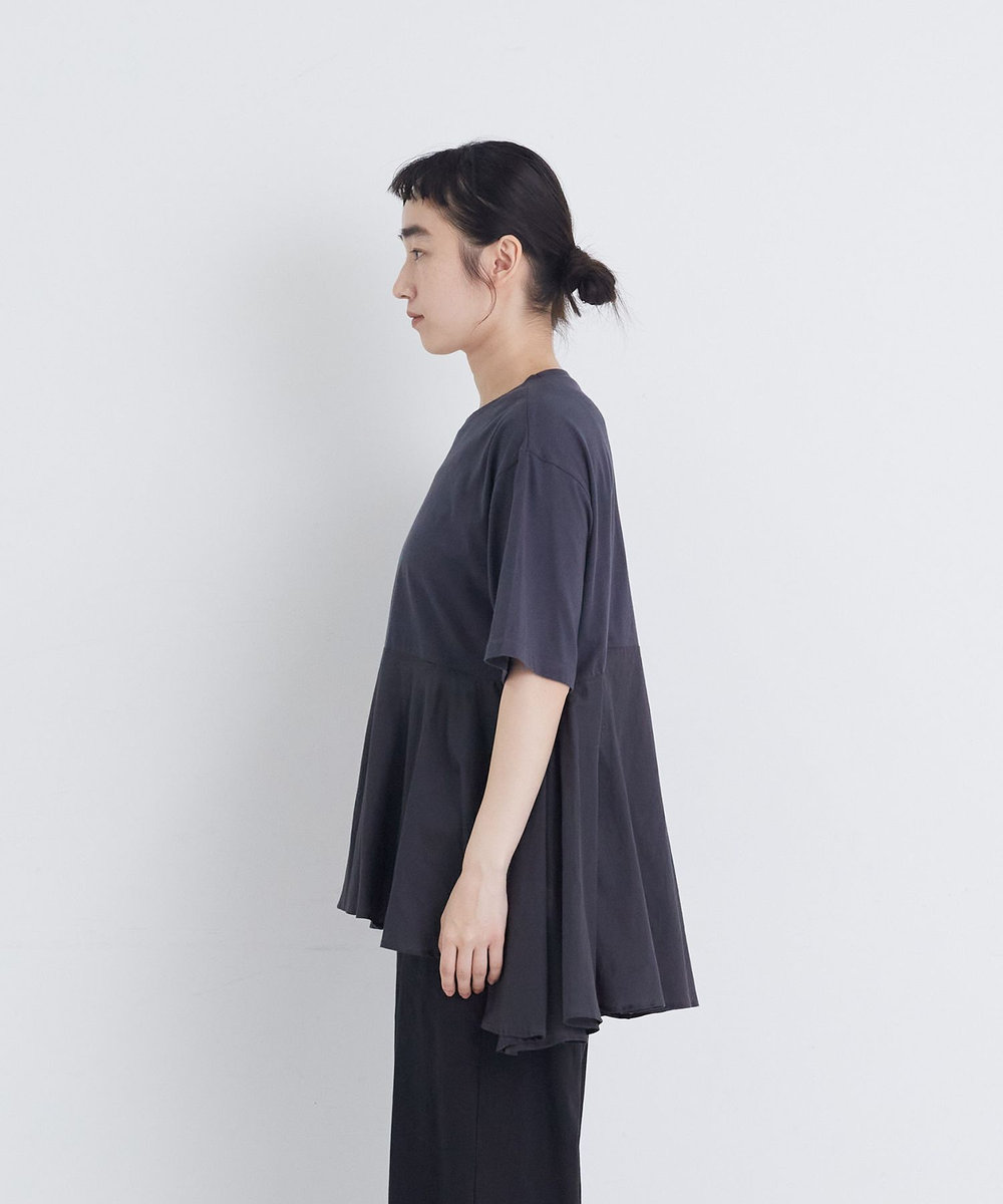 congés payés ADIEU TRISTESSE 【FAVE】インドコットン×カットソーTシャツ チャコールグレー