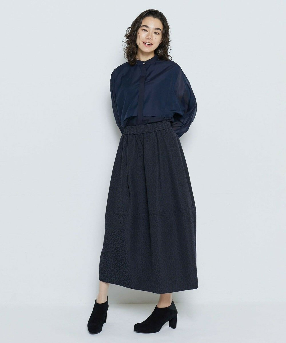 feerique ジャガードコクーンスカート ネイビー
