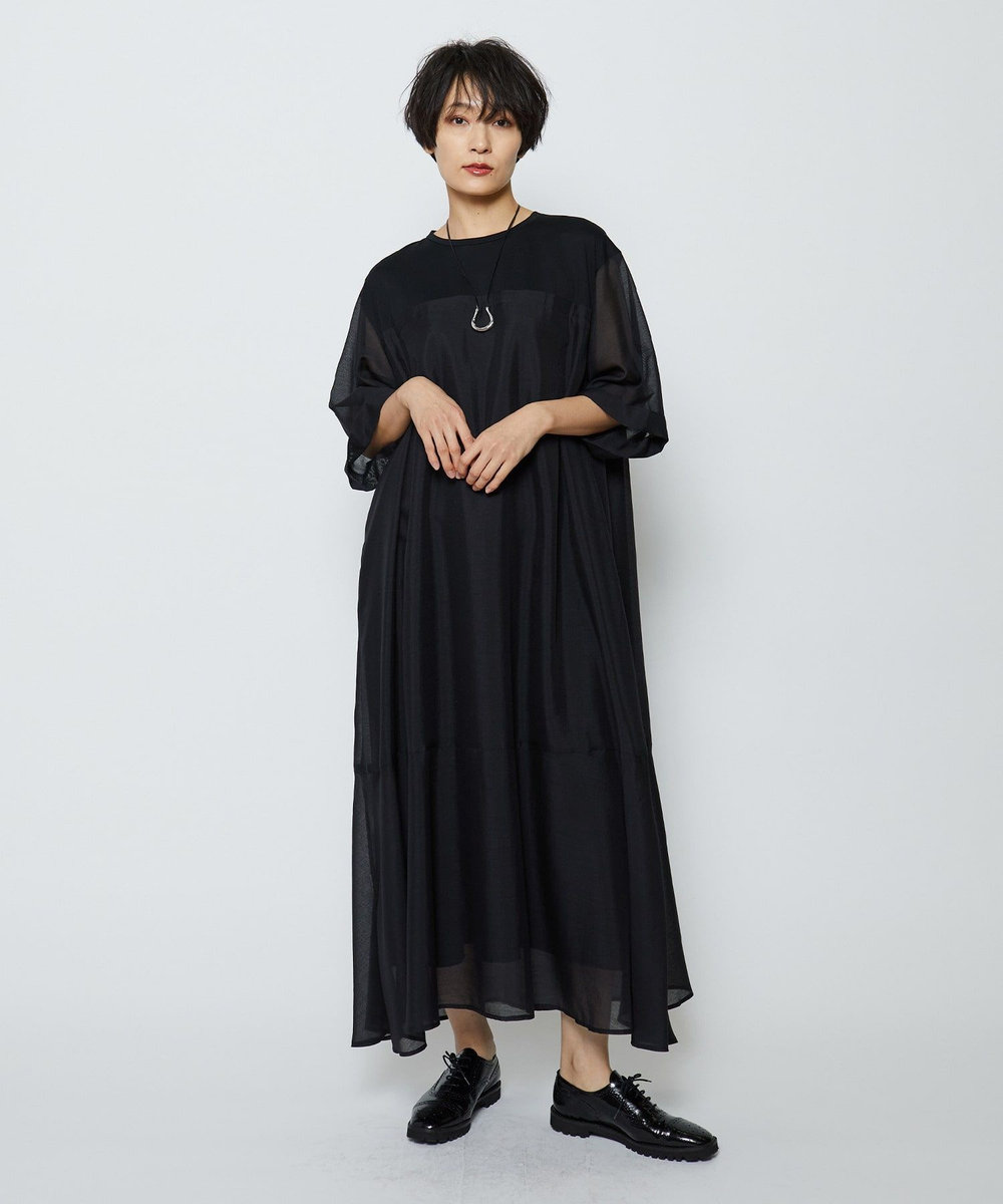 feerique シアーボイル×天竺ワンピース ブラック