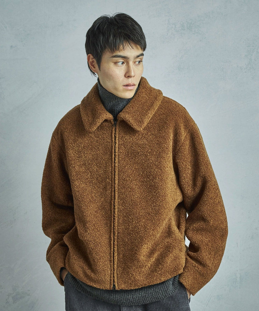 MEN'S BIGI 【50th Anniv . 菊池武夫】WOOL BLEND BOA PILE BLOUSON ブラウン