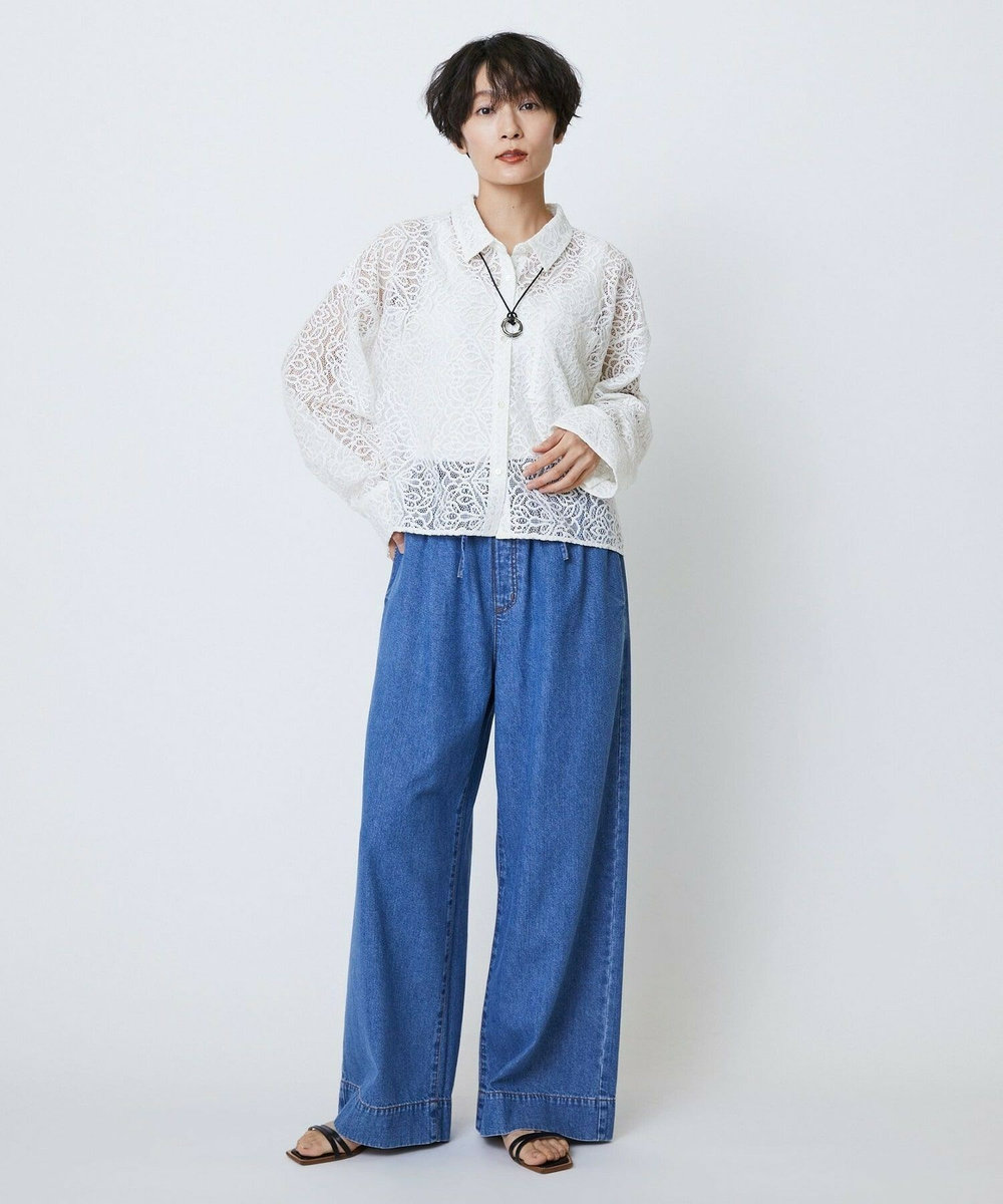 feerique feerique　ボタニカルレースシャツ オフホワイト