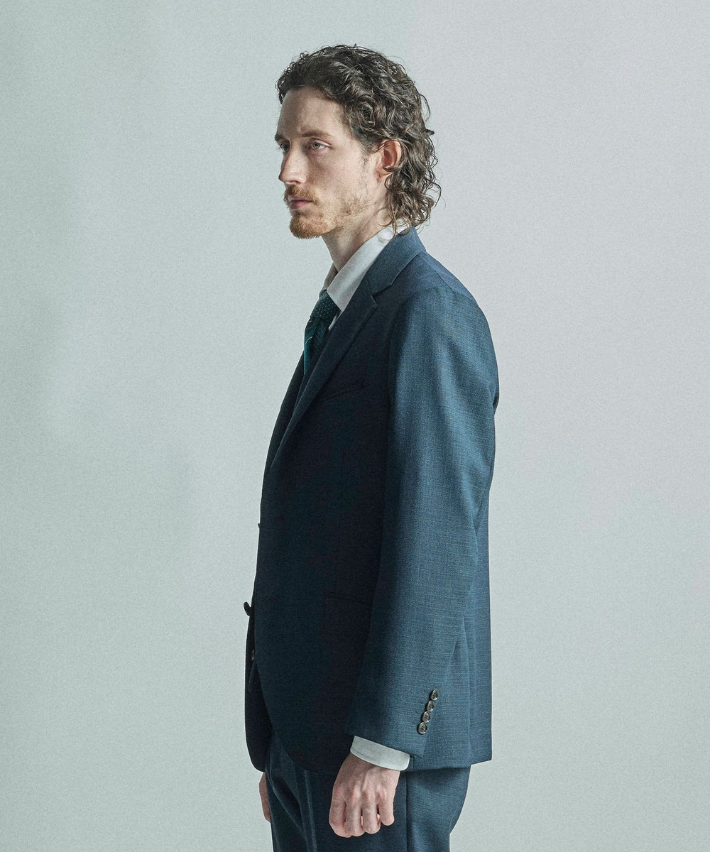 MEN'S BIGI ミックスヤーン/ホップサックテーラードジャケット グリーン