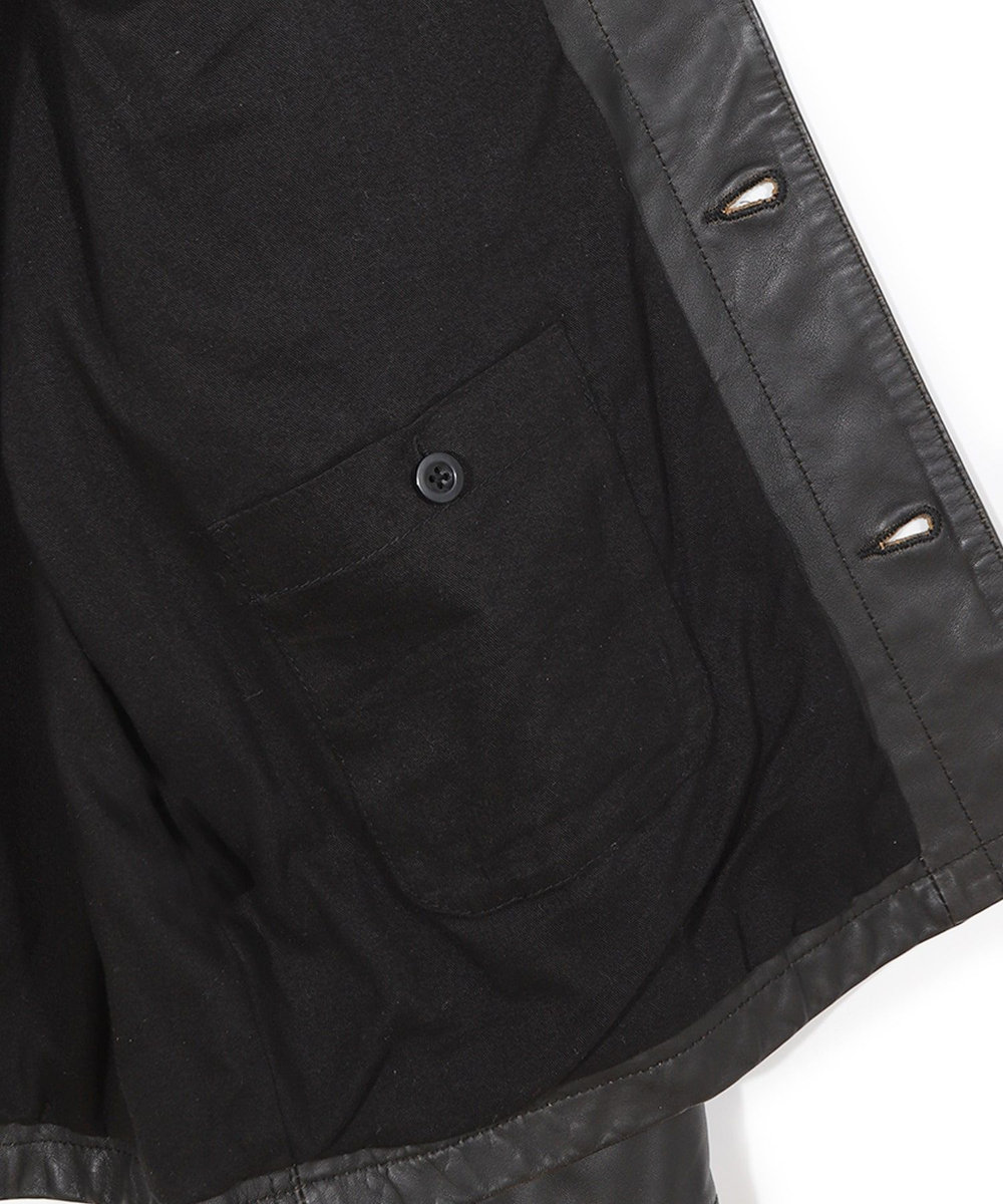 MEN'S BIGI 【JAGROSE/ジャグロース】別注ラムレザーカバーオール ブラック