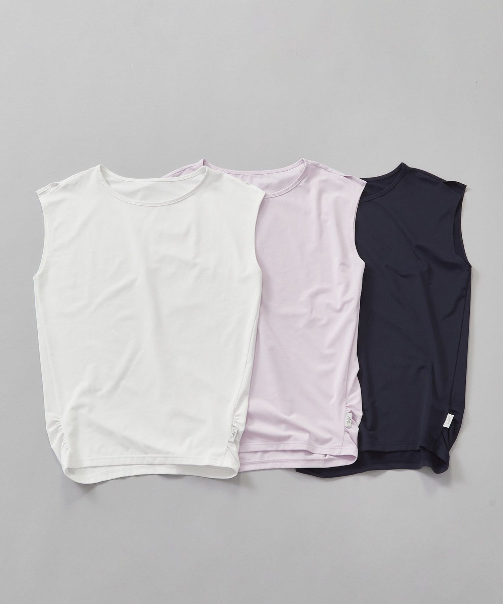 Julier 【定番】Ecocoベア天竺チュニック/エコ・UVカット・吸汗速乾・ハイストレッチ・ホットヨガ対応・ラッシュガード ホワイト