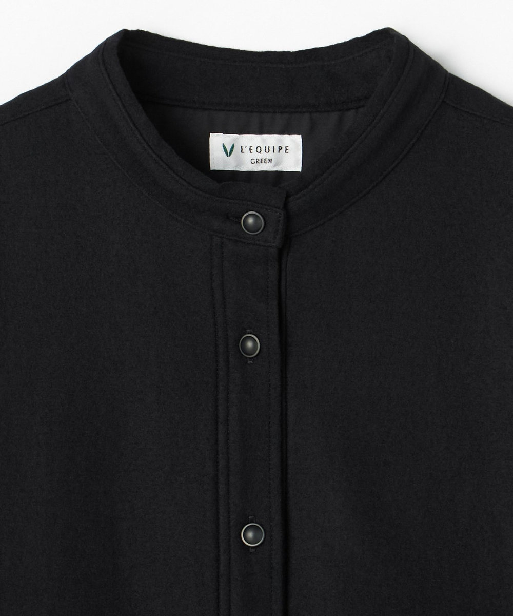 L'EQUIPE GREEN ミルドウールロングシャツ ブラック