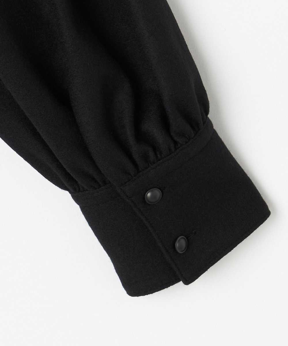 L'EQUIPE GREEN ミルドウールロングシャツ ブラック
