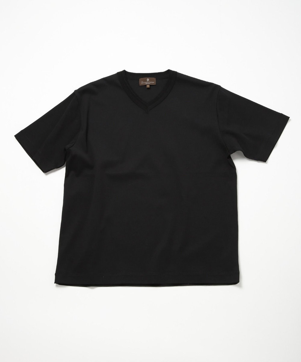 MEN'S BIGI 60/2マーセライズジャージVネックTEE ブラック