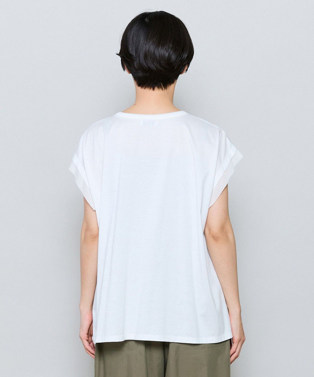 MOGA 60/2天竺メッシュレイヤードクルーネックTシャツ オフホワイト