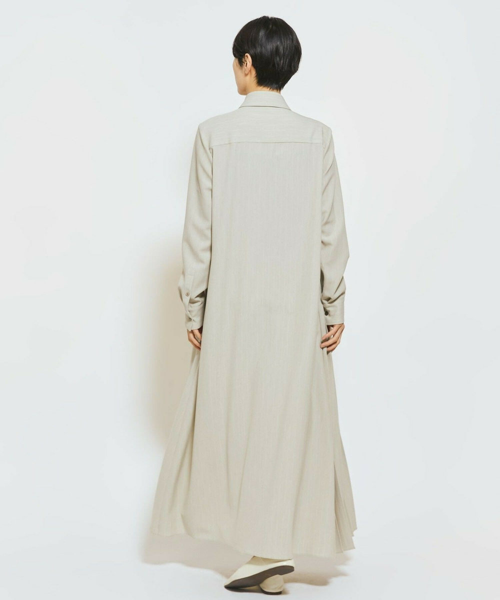 MOGA Collection MOGA Collection ストライプアシンメトリープリーツワンピース ベージュ