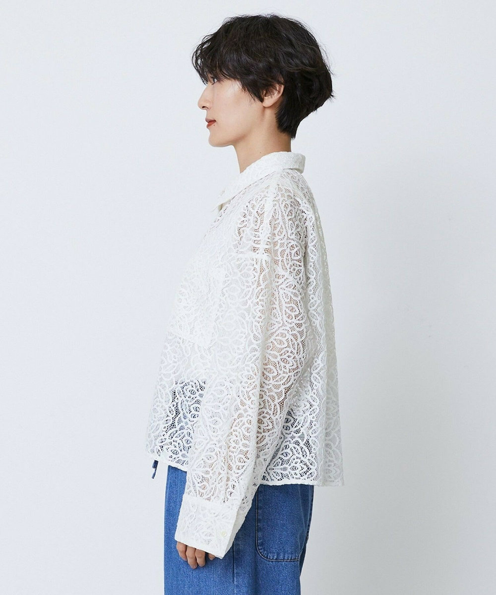 feerique feerique　ボタニカルレースシャツ オフホワイト