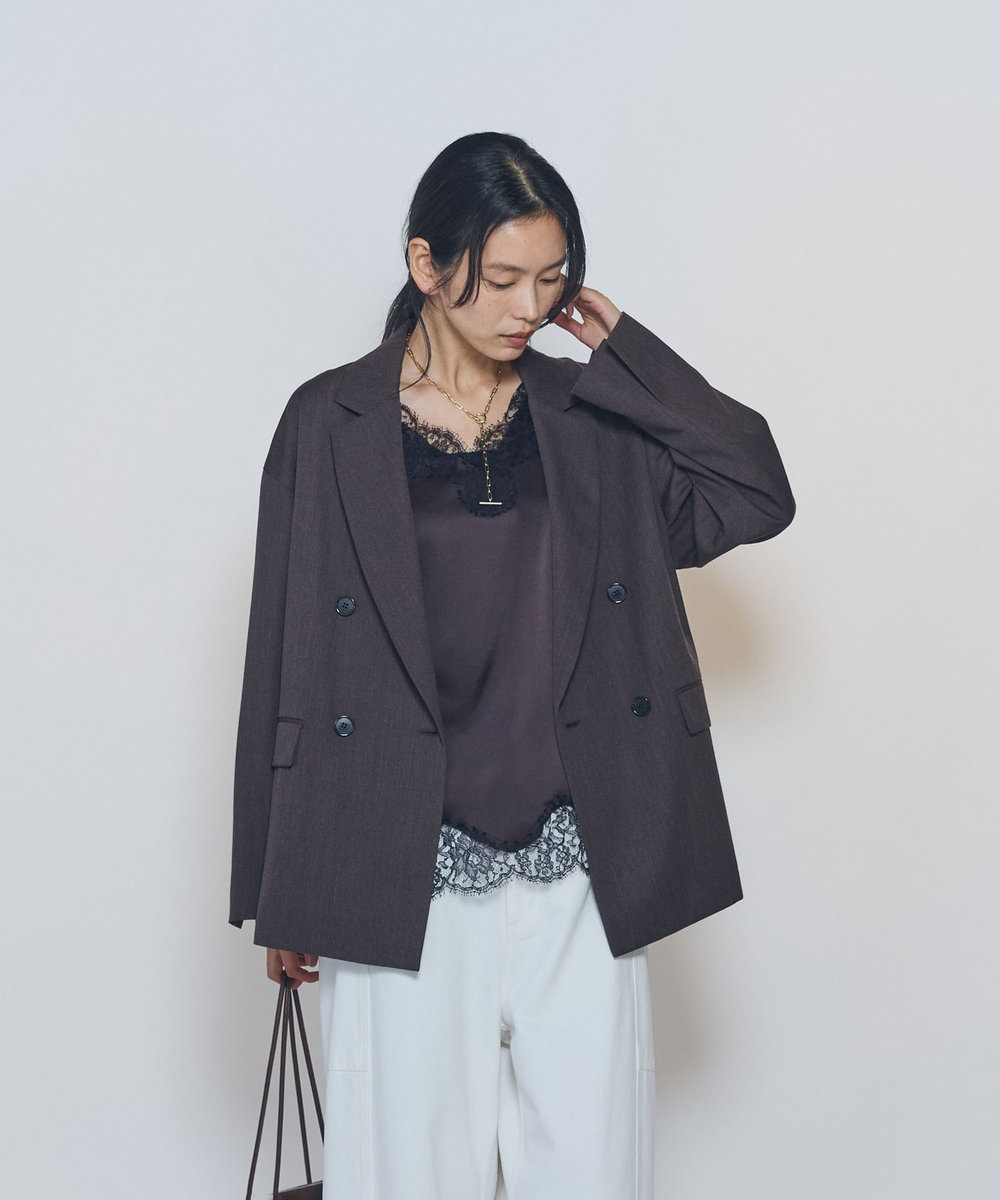 1er Arrondissement ウールリラックスジャケット ブラウン