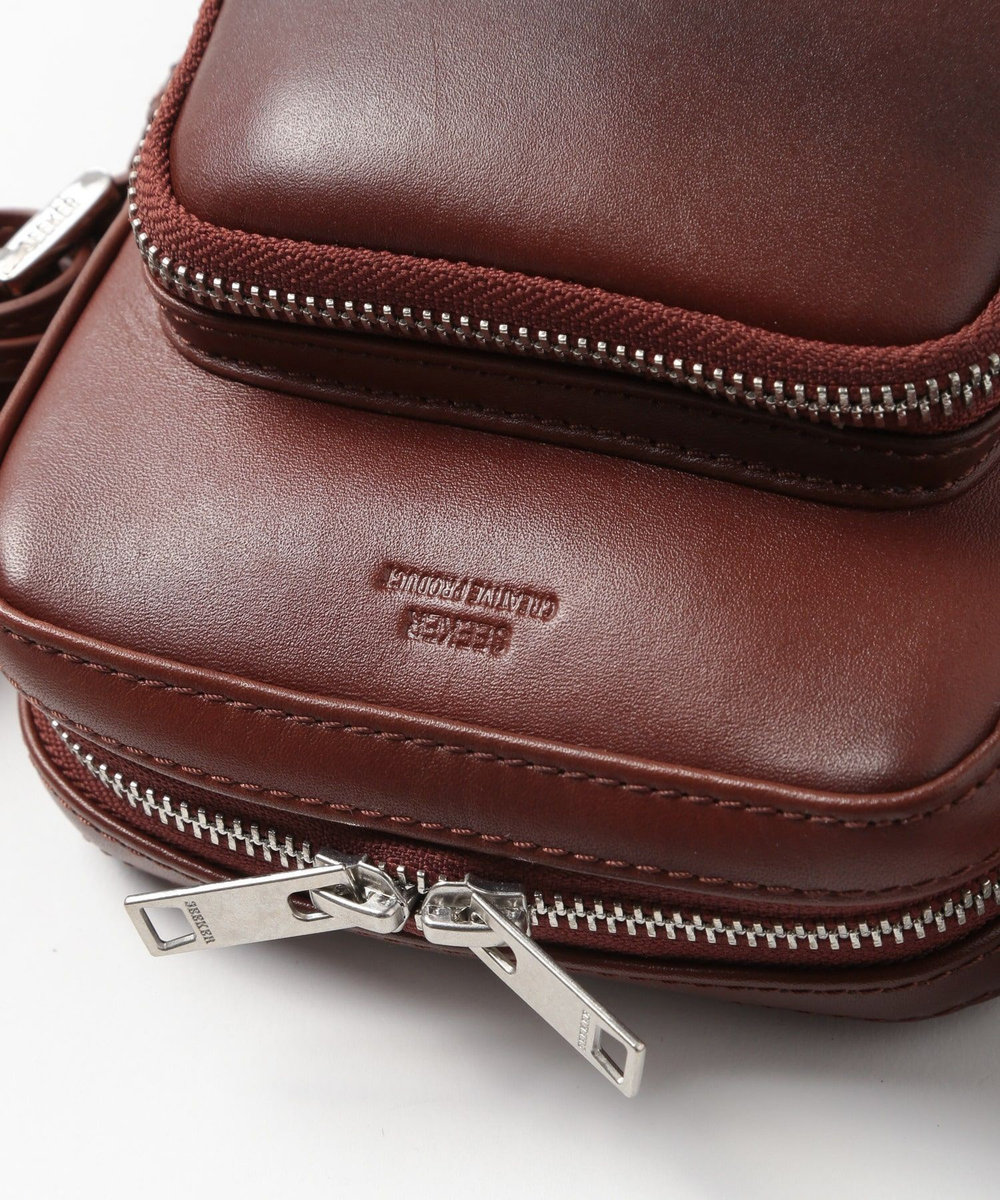 MEN'S BIGI 【SEEKER/シーカー】別注 ムラレザーミニショルダーバッグ キャメル