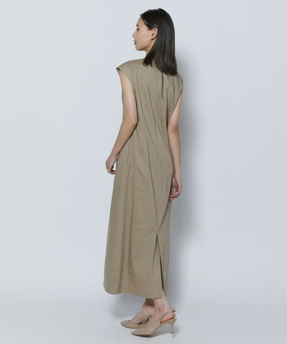 L'EQUIPE COUTURIER ファインリネンクロスワンピース モカ
