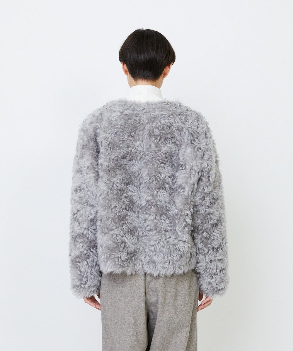 LOISIR 【少量生産】シュタイフ・ファーノーカラージャケット グレー