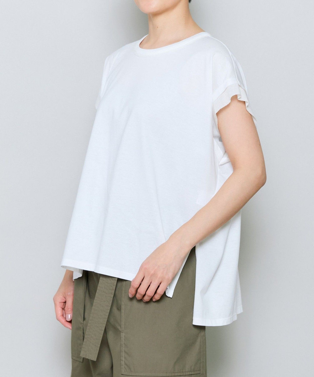 MOGA 60/2天竺メッシュレイヤードクルーネックTシャツ オフホワイト