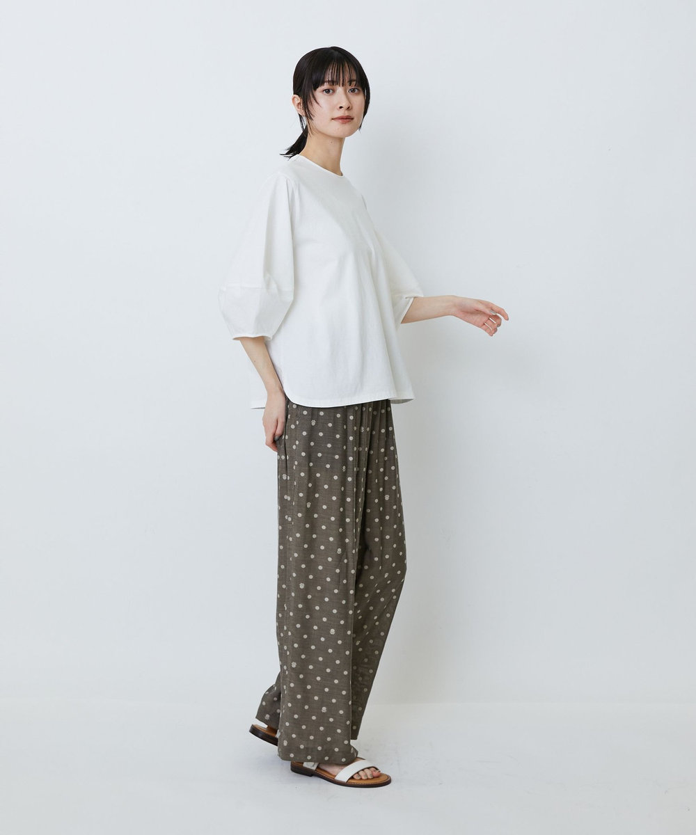LOISIR コットン天竺ボトルスリーブプルオーバー ホワイト