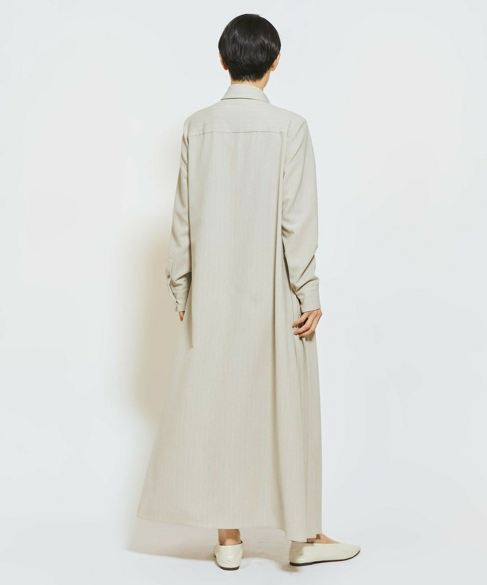 MOGA Collection MOGA Collection ストライプアシンメトリープリーツワンピース ベージュ