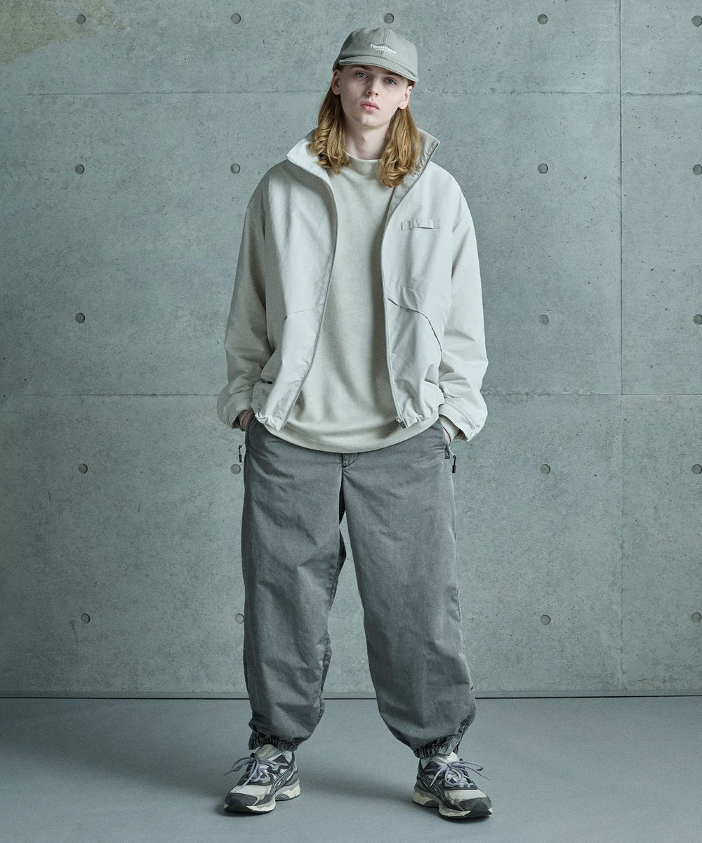 MEN'S BIGI コットンナイロンピグメント加工パンツ オフホワイト