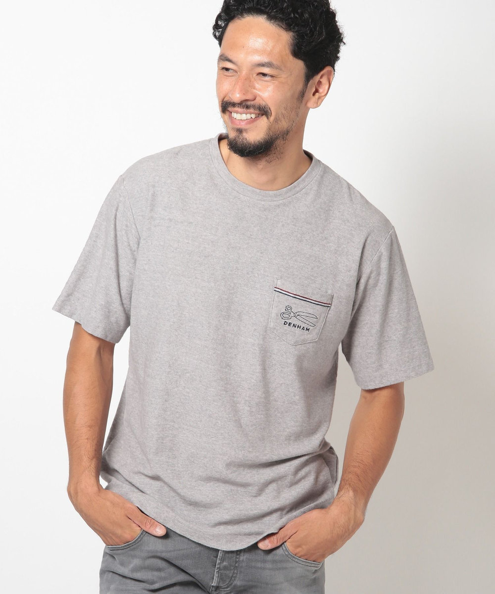 MEN'S BIGI 【DENHAM/デンハム】オーガニック ミニパイルポケットＴシャツ グレー