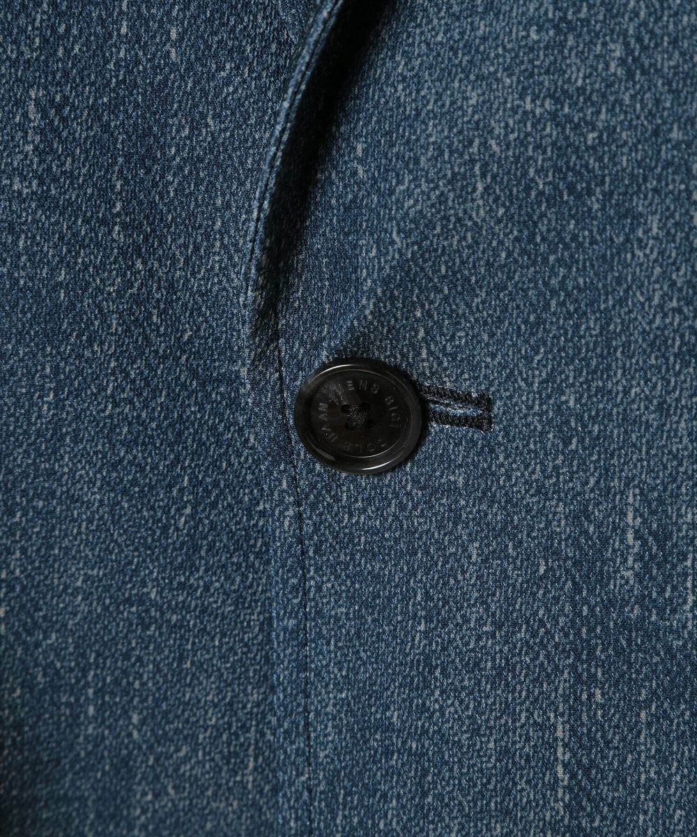 MEN'S BIGI 【COLE HAAN/コール ハーン】別注 トリコットメッシュデニムプリントジャケット＜吸水速乾/EASY CARE＞ ブルー