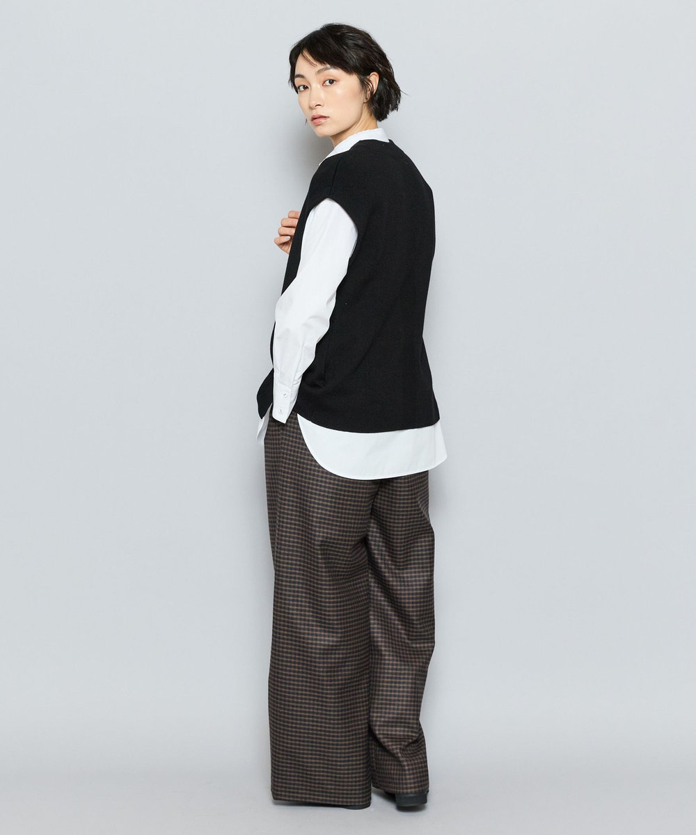 L'EQUIPE GREEN ECOキュプラウールニットジレ ブラック