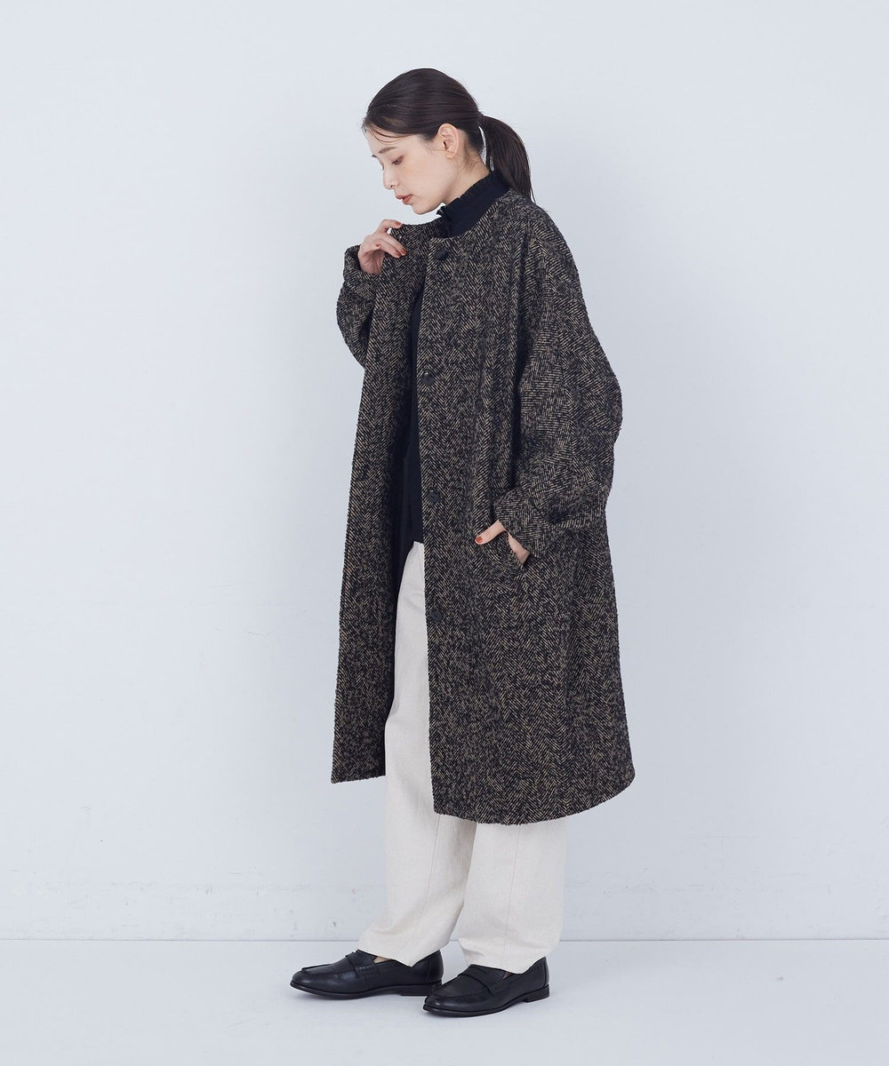 ADIEU TRISTESSE ノーカラーコート ブラック系その他