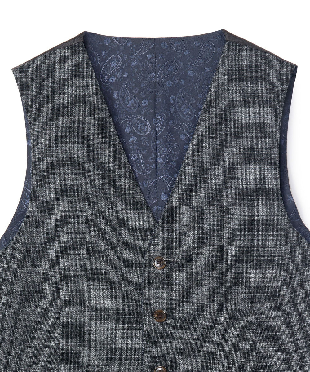 MEN'S BIGI ミックスヤーン/ポップサック リバーシブルベスト グレー