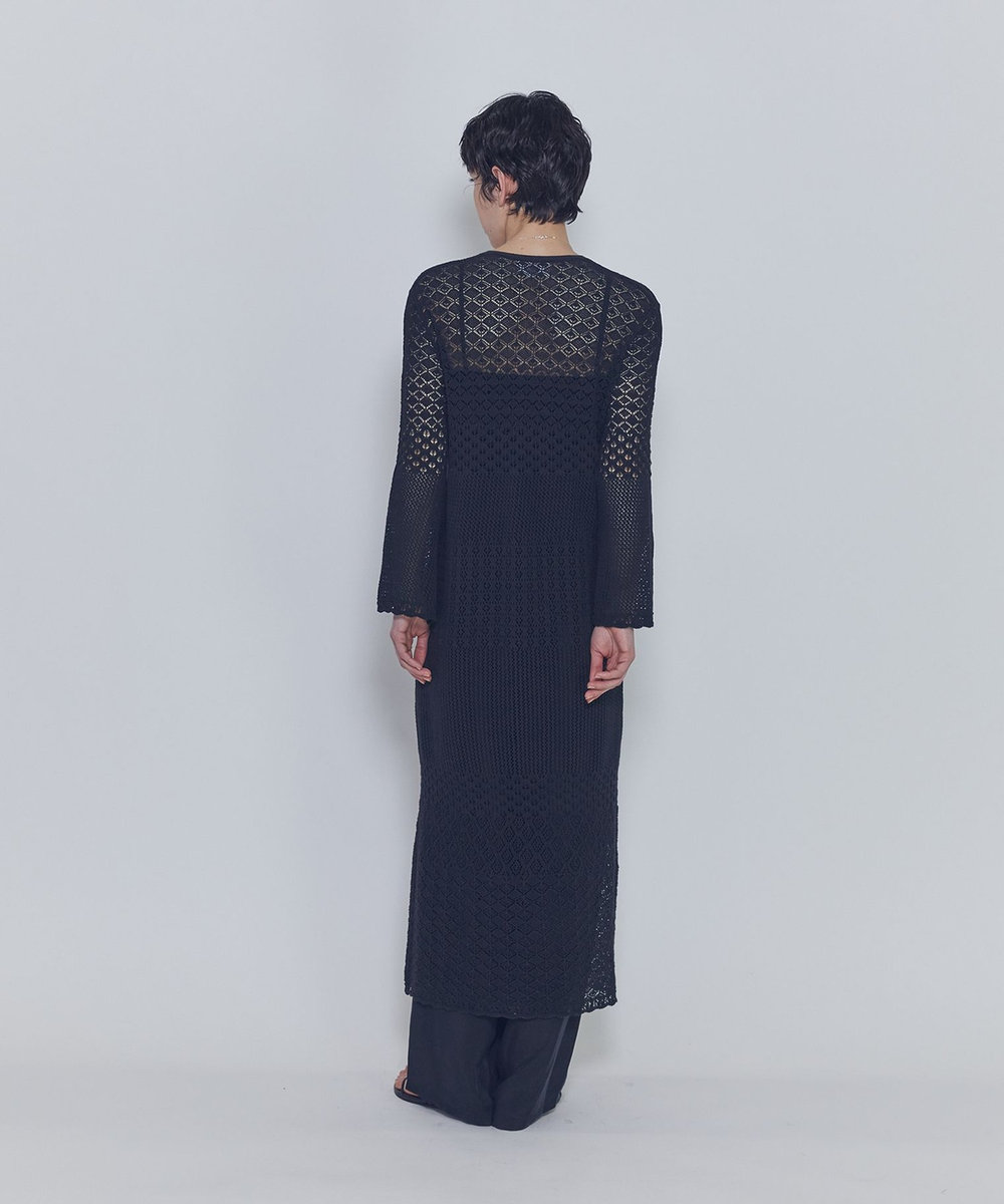 1er Arrondissement クロシェロングニットカーディガン ブラック