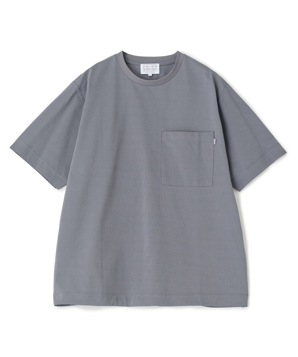 UNION STATION ペーパータッチドローコードTシャツ＜ストレッチ・速乾・マシンウォッシャブル・イージーケア接触冷感＞ グレー