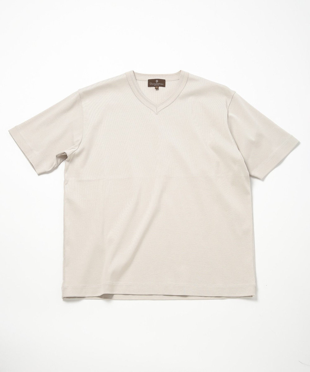 MEN'S BIGI 60/2マーセライズジャージVネックTEE ベージュ
