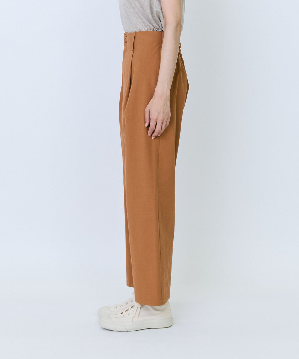LOISIR コットンツイルテーパードパンツ キャメル