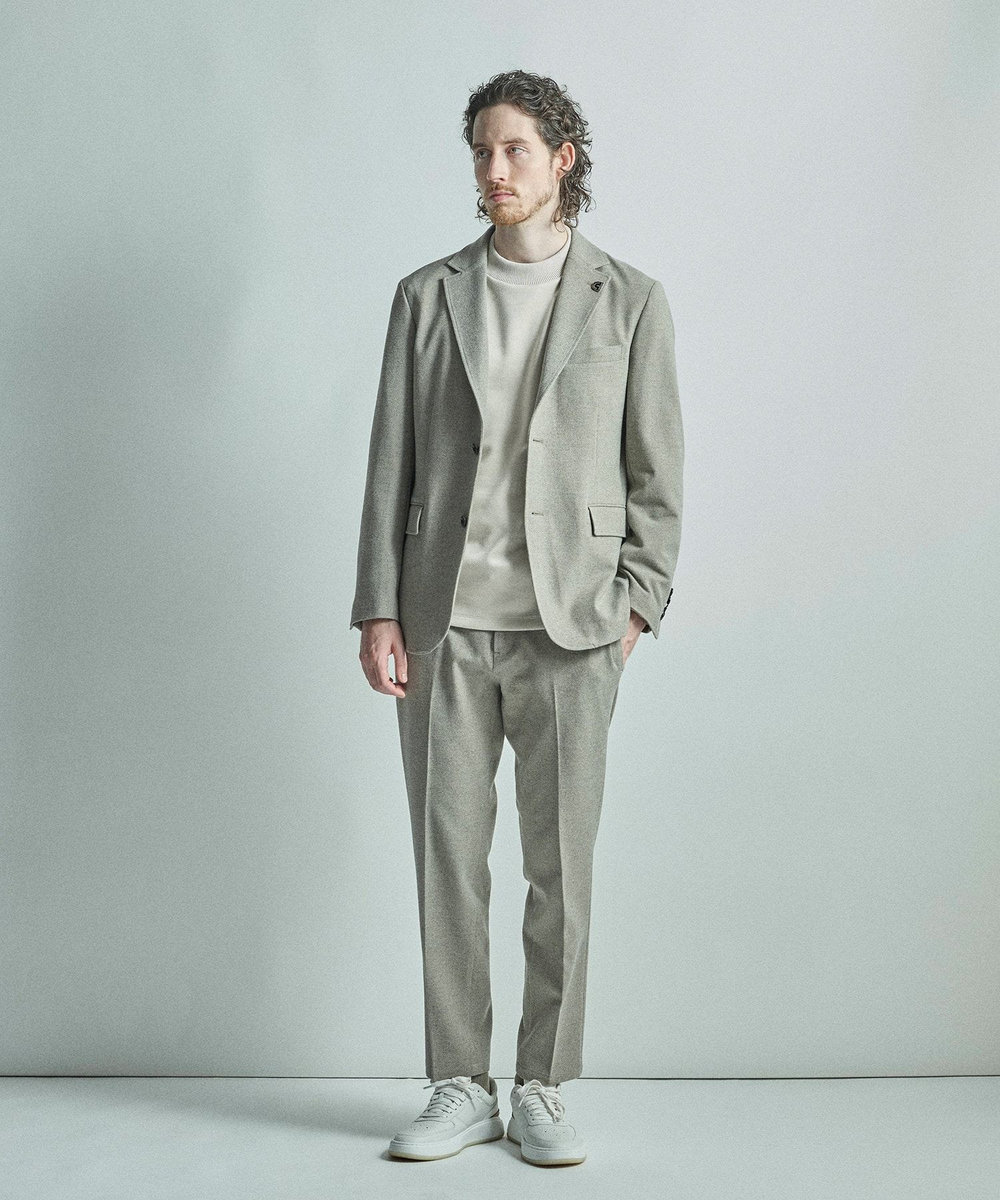 MEN'S BIGI 【COLE HAAN/コール ハーン】別注スエードタッチモックネックロングTシャツ ホワイト