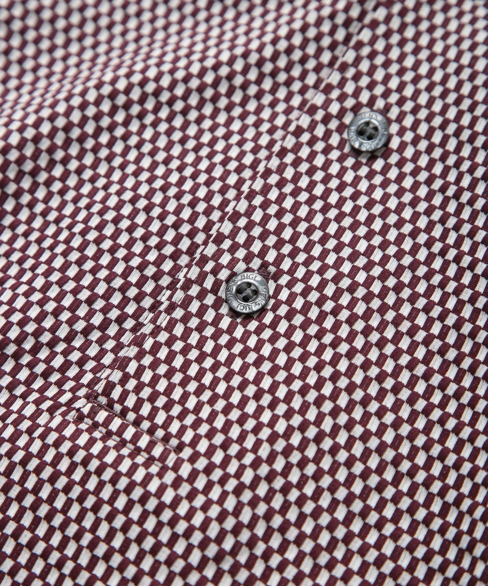 MEN'S BIGI 【ACTIVE TAILOR】COOL MAXサッカー織りポロシャツ ボルドー