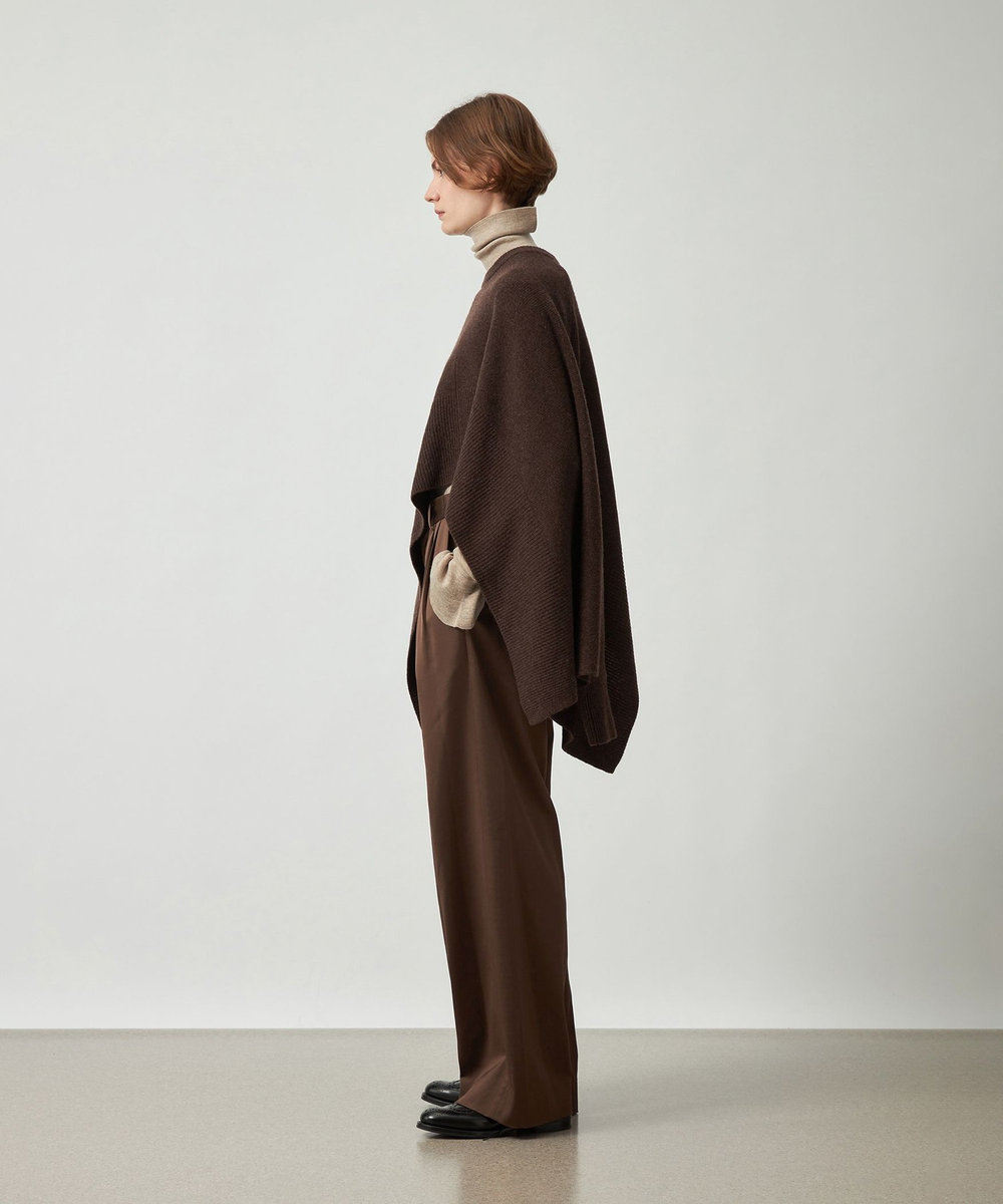 DÉPAREILLÉ WOOL SATIN TUCK PANTS / ウールサテンタックパンツ ブラウン