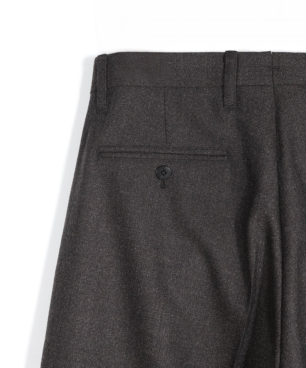 MEN'S BIGI メランジウール 2タックテーパードワイドパンツ ブラウン