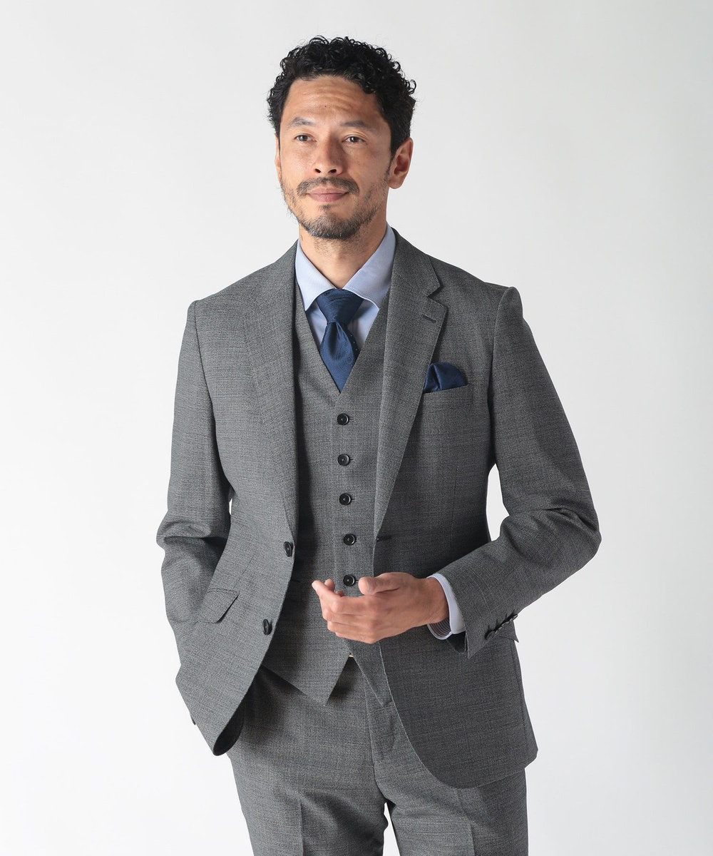 MEN'S BIGI シャドーペイズリー柄シルクネクタイ ネイビー