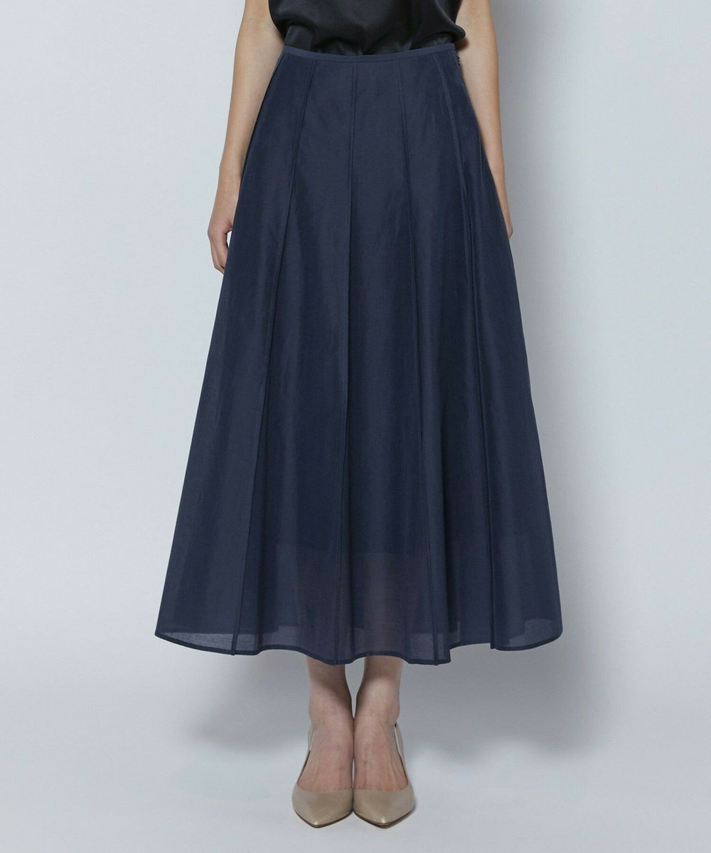 L'EQUIPE COUTURIER C/SEオーガンジースカート ネイビー