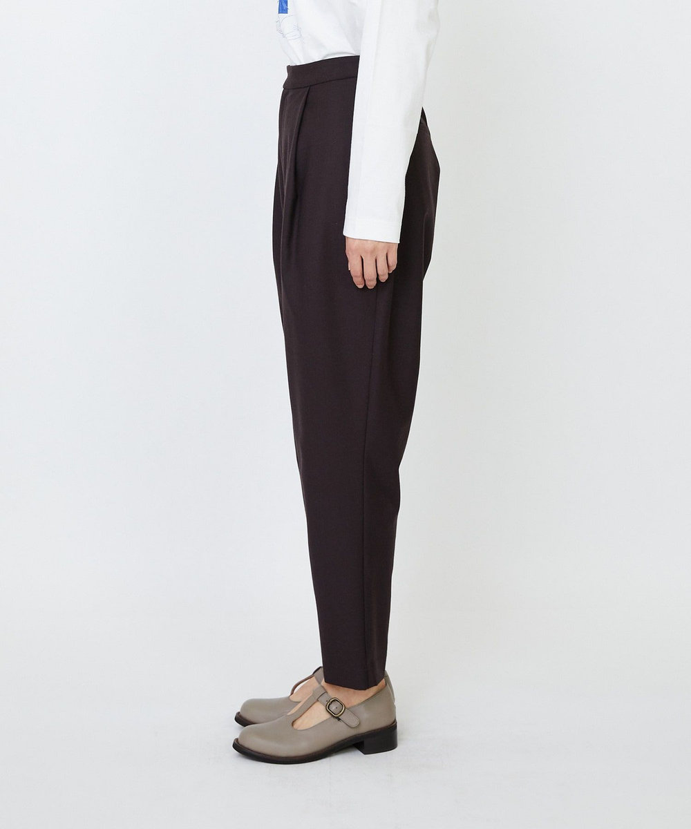LOISIR ウール混ツイルストレッチジョッパーズパンツ ブラウン
