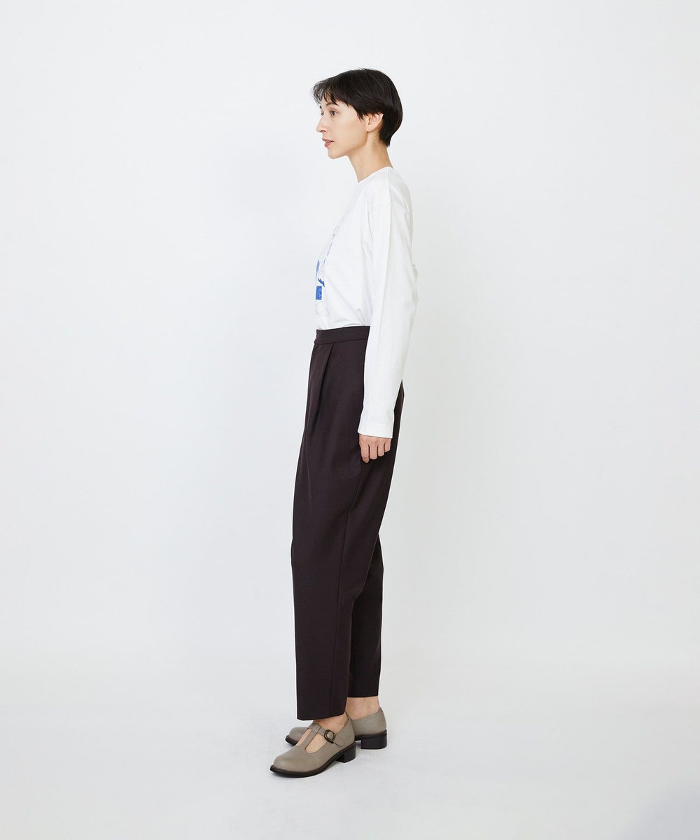 LOISIR ウール混ツイルストレッチジョッパーズパンツ ブラウン